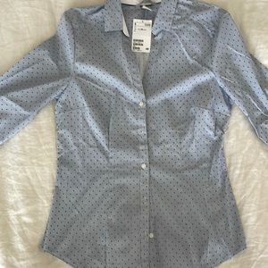 NWT H&M Polka Dot Button Down Shirt size 8